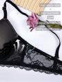 Women'S Lace Patchwork Bra With Steel Rim