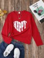 SHEIN Kids EVRYDAY Girls Letter Graphic Tee