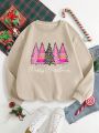 Christmas Print Thermal Lined Sweatshirt