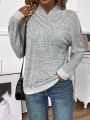 SHEIN LUNE Drop Shoulder Long Sleeve Sweatshirt