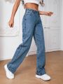 SHEIN Tall Straight Leg Denim Pants