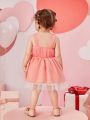 Heart Pleated Ruffle Mesh Baby Girl Dress