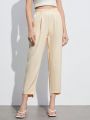 SHEIN BIZwear Ladies' Solid Color Elastic Waist Tapered Pants