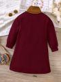 Little Girls' Color Block Turtleneck Dress