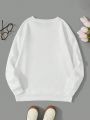 Letter Graphic Thermal Lined Sweatshirt