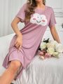 Women's Sleep Dress With Cloud Pattern