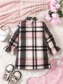 Little Girls' Ladylike Bowknot & Plaid Pattern Dress