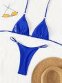 Women's Round Ring Connected Bikini Set With Triangle Cup Separated Design