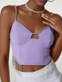 Isabelle WANG Strass Tassel Detail Corset Cami Top