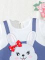 Summer Comfortable Cute Rabbit Printed Romper For Baby Girls