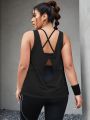 SHEIN Daily&Casual Plus Twist Back Sports Tank Top