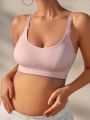 SHEIN 5pcs Solid Color Maternity Nursing Bra