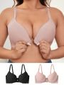 2pcs/Set Plus Size Lace Decorated Bra