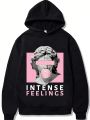 Tween Boy Sculpture & Letter Graphic Hoodie