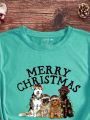 Merry Christmas Print Short Sleeve T-shirt