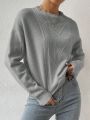 SHEIN Essnce Women's Oversized Drop Shoulder Long Sleeve Sweater