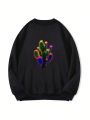 Plus Cactus Print Thermal Lined Sweatshirt