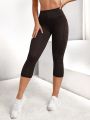 Yoga Basic Wide Waistband Phone Pocket Side Sports Leggings