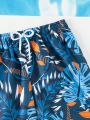 Boys' Tropical Printed Swim Trunks For Big Kids