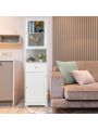 MDF Spray Paint Upper And Lower 2 Doors 1 Pumping 1 Shelf Bathroom Cabinet White