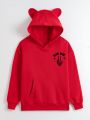 Women's Red Hooded Sweatshirt