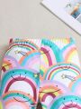 Young Girl Rainbow & Cartoon Print Leggings