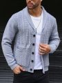 Manfinity Homme Men Cable Knit Button Front Cardigan