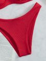 Rib Underwire High Cut Bikini Swimsuit