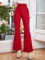 SHEIN Frenchy Button Decorated Flared Pants