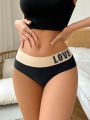 Letter Graphic Colorblock Panty