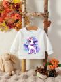 Baby Girl Unicorn Print Sweatshirt