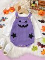 Baby Girl Halloween Pattern Sweater Bodysuit Without Tee