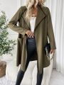 SHEIN Privé Women's Color Block Long Coat