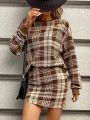 SHEIN LUNE Ladies' Plaid Two Piece Set