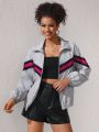 Gincko Women'S Full Print Colorblock Jacket