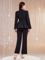 SHEIN Modely Ladies' Single-Colored Suit Set