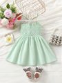 Baby Bow Front Shirred Cami Dress