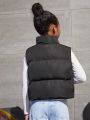 SHEIN Tween Girl 1pc Reversible Zipper Vest Puffer Coat