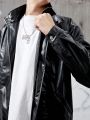 Men Zip Up PU Leather Jacket