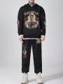 ROMWE Goth Men's Printed 2pcs/set Outfit