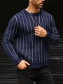 Manfinity Homme Men's Striped Round Neck Sweater