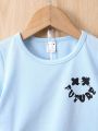 Baby Boy Expression & Letter Graphic Tee & Shorts