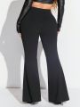 SHEIN SXY Women's Solid Color Casual Flared Pants