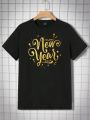 Manfinity Homme Men'S New Year Slogan Print Short Sleeve T-Shirt