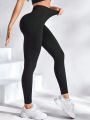 Yoga Basic Women's Seamless High Waisted Solid Color Sports Leggings