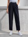 SHEIN BIZwear Women's Cropped Straight Suit Pants