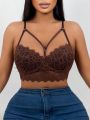 1pc Underwire Lace Bra With Hollow Out Design