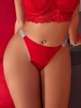 SHEIN Plus Size Women's Diamond Studded Elastic Band Underwear