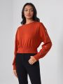 Scube Drop Shoulder Grommet Detail Pullover