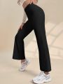 Yoga Basic Solid Flare Leg Sports Pants